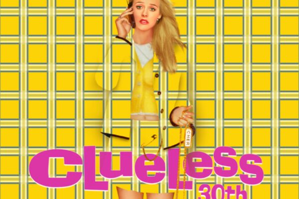 احتفالية الذكرى الثلاثين لفيلم Clueless مع Street Food Cinema – Clueless 30th Anniversary صورة ترويجية لاحتفالية الذكرى الثلاثين لفيلم Clueless تُظهر شير هورويتز بزيها الأصفر المقلم الأيقوني، مع خلفية بنفس النمط، وكلمة "Clueless" باللون الوردي و"30th Anniversary" أسفلها.