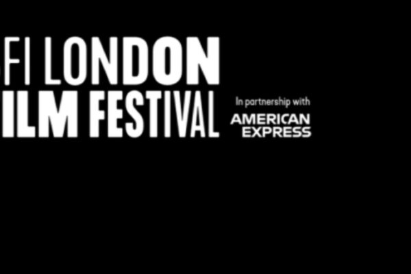 شعار مهرجان BFI London Film Festival الـ 69 بالشراكة مع American Express على خلفية سوداء