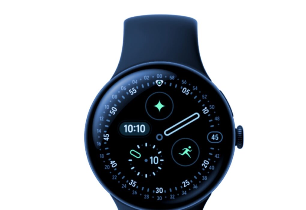ساعة Google Pixel Watch 4 LTE باللون Obsidian مع شاشة دائرية عالية الدقة وتصميم أنيق.