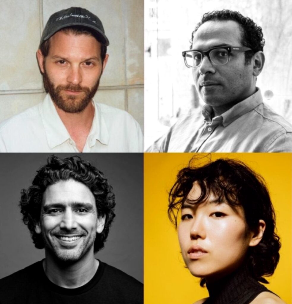 تجميع لأربعة صور بورتريه لأعضاء لجنة تحكيم الأفلام القصيرة ولا سينيف؛ ماغنوس فون هورن، وعلي أصغري، وسليم كيشيوش، وبارك جي مين، بأساليب تصوير فنية متنوعة.