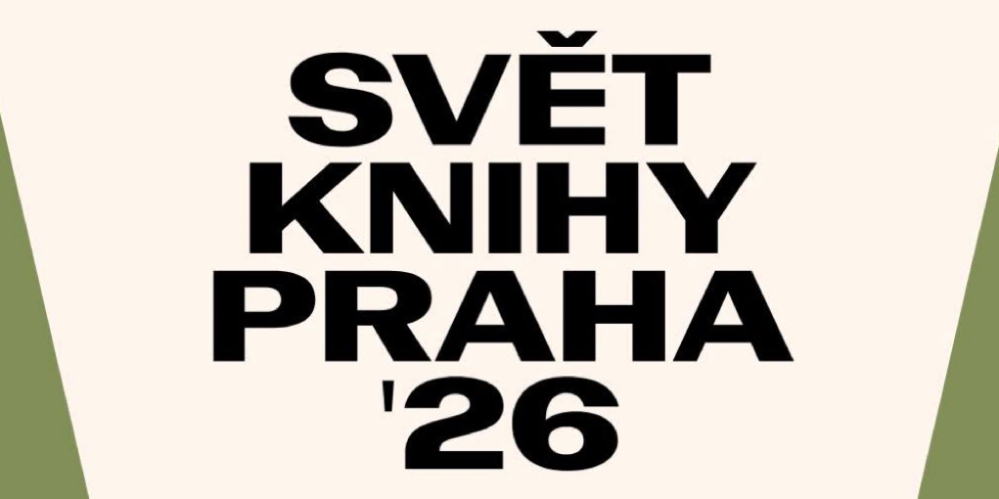 تصميم نصي باللون الأسود في الملف IMG_8806.jpeg يقرأ 'SVĚT KNIHY PRAHA 26' ويمثل الشعار الرسمي لفعاليات معرض براغ الدولي للكتاب Book World Prague 2026 في مدينة براغ.