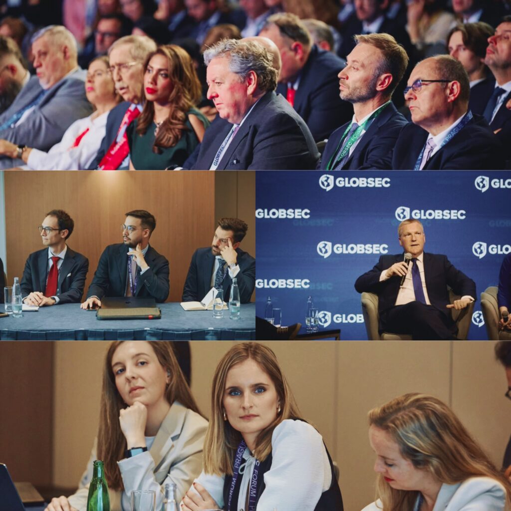 صورة مجمعة ترصد أجواء جلسات مؤتمر غلوبسيك 2026، تظهر تركيزاً شديداً من الحضور في القاعة الرئيسية، ومسؤولين في حلقات نقاشية متخصصة، ولقطات مقربة لخبراء ومشاركين يتابعون باهتمام الحوارات الاستراتيجية حول الأمن الأوروبي