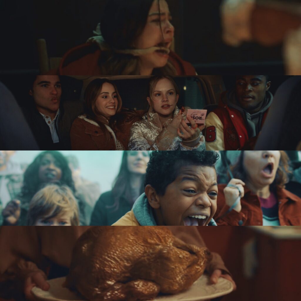 لقطات مجمعة تبرز الرعب والتوتر الذي يعيشه الأبطال خلال أحداث فيلم Thanksgiving
