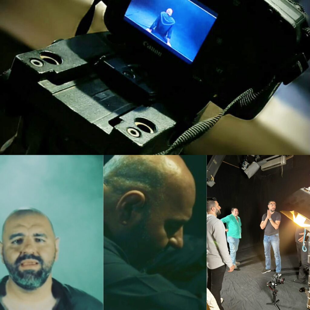 لقطات مجمعة من كواليس تصوير أغنية مافيش فرصة تظهر المخرج باهي سري والنجم أحمد الحلواني أمام عدسات الكاميرا