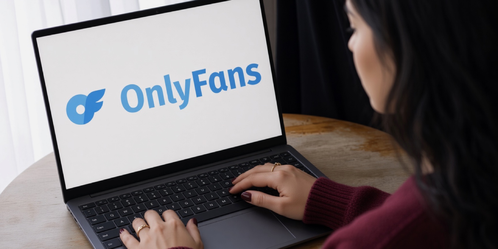 فتاة تتصفح الموقع على حاسوبها المحمول لمتابعة أرباح منصة OnlyFans